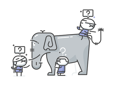 Blind Men & Elephant blind elephant illustration minimal simple