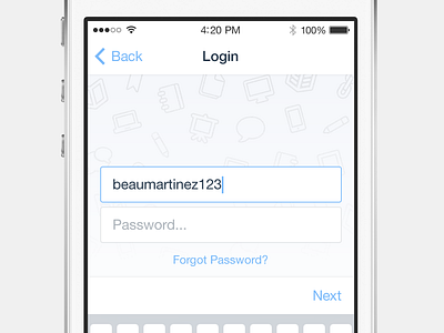 Login ios iphone ui