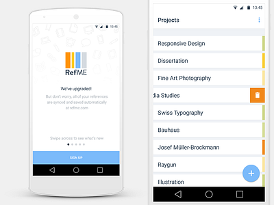 RefMe for Android android android l ui