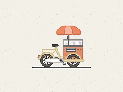 Ice Cream Bike bike classic icon illustration retro vintage