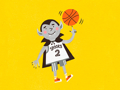 SPOOKS 2 basketball drawlloween halloween illustration series spooks sports vampire