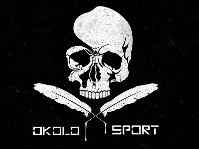 Okolosport logo feather feathers fight logo logotype mma okolosport old school skull typography vintage