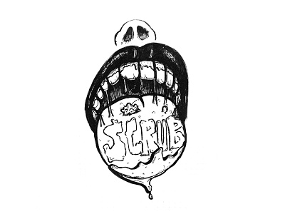 Scrub black and white brush freehand illustration inktober inktober2014 scrub