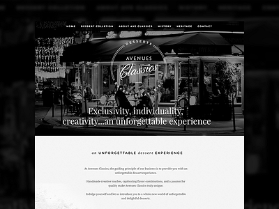 Avenues Classics Cakes bakery design web