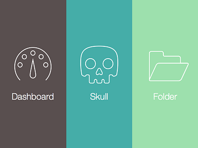 Custom Icons dashboard folder icons ios line simple skull