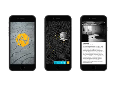 ArtWalk iOS App art article artwalk dark ios map tour
