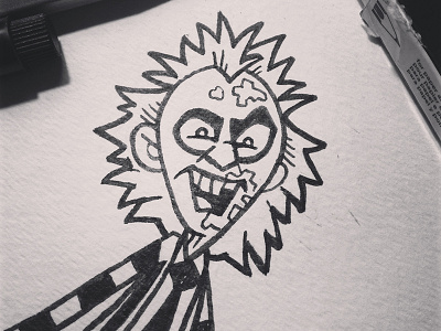 Inktober14-Day07-Beetlejuice beetlejuice character drawing halloween illustration ink inktober