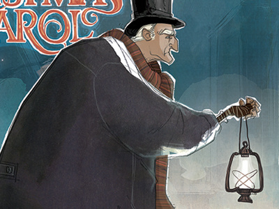 A Christmas Carol snippet carol christmas illustration illustrator ink lantern miser old man pencil scrooge top hat winter