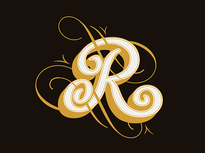 A Gold Leaf R customletter dropcap goodtype letter r type