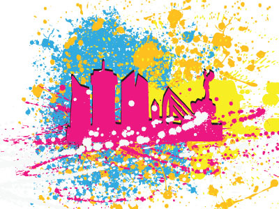 Wichita Kansas Skyline colorful kansas messy paint skyline splatter wichita