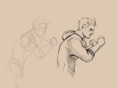 Fighter Sketch art drawing fighter illustration pencil sketch