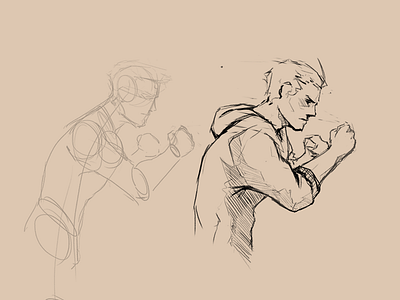 Fighter Sketch art drawing fighter illustration pencil sketch