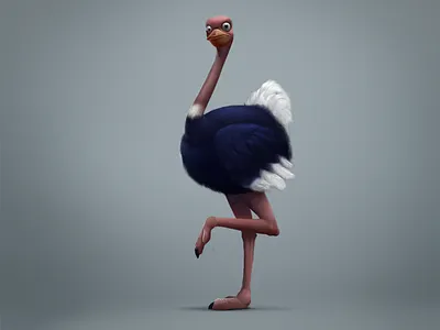 ostrich 2d camel bird character character design game illustration ostrich social game
