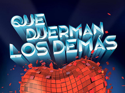 Que duerman los demás blue illustration lettering poster typography