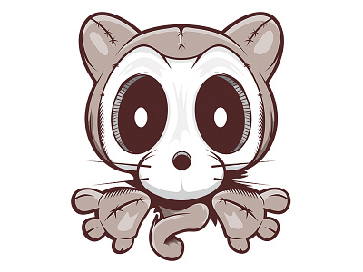 Kit Kit Logo 2d cartoon cat halloween illustration illustrator kitten logo skull vector vector art