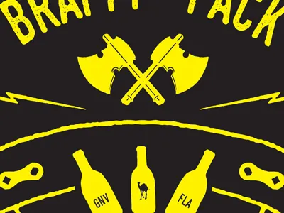 Brappp Pack Bike Club ax beer bike bottle brappp camel chain link lightning pack