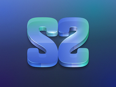SZ Logo blue font glass illustration illustrator letters logo vector