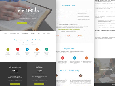 Elements Landing Page V2 church god studies landing page product page web design webdesign website wip youth ministry