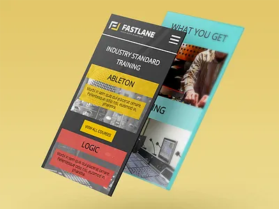 Fastlane App Screen mobile red web design yellow