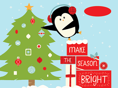More seasonal penguins animal christmas christmas tree cute cute animal holiday illustration ornaments penguin presents snowflake tree