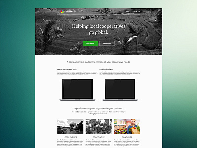 Dribbble Shot CoopSEA home page landing page web design