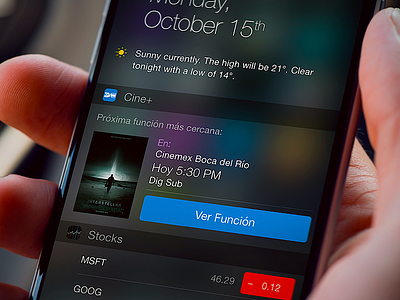 Nearby movie widget cinemasapp gui ios8 movie theater ui widget