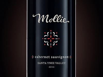 Mollie Wine Bottle design illustration label lettering package print screen wine