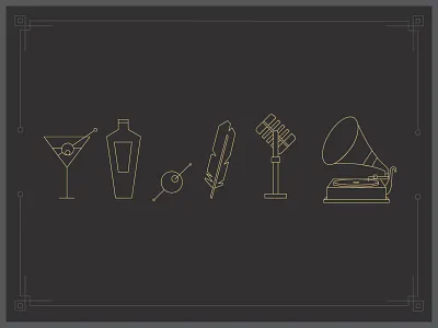 the Roaring '20s 1920s art deco icons illustration metropolitan