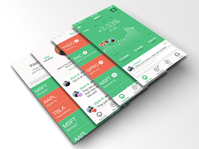 Bullseye - Social Stock App app apple bullseye design flat ios mobile modern the cream creative ui ux