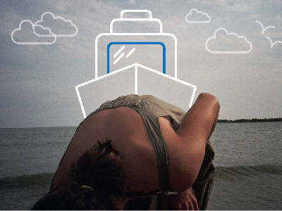illustrography2 boat collage combination icon mixed photo pictogram vector