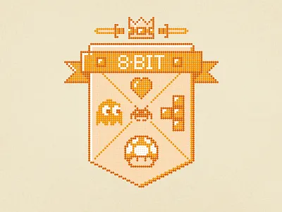 8-Bit bit crest games illustration threadless vector video
