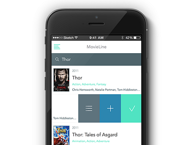 MovieLine app cinema film listing movie reminder search todo