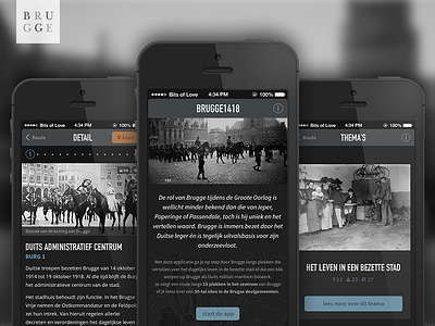 Brugge1418 app belgium black bruges brugge dark ui historical route walk war