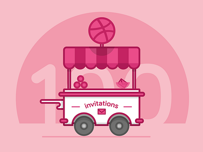 Dribbble Invite for my 100 Followers dribbble illustration illustrator invite