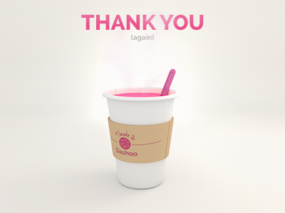 Thanks (again) coffee debut dribbble invites thank you thanks