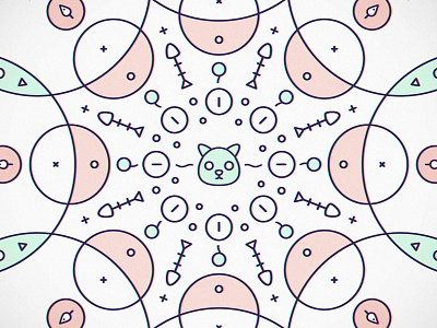 Meow 2d cat design graphic kaleidescope meow