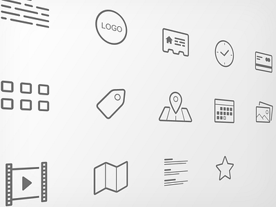 project icon set ai clean glyph icon line minimal pack psd set simple symbol vector