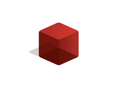 Logomark V2 cube logo logo mark mark red shadow transparent