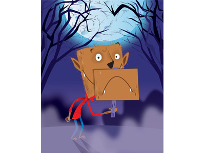 Wolfsmile childrens book illustration illustrator.photoshop monster smile werewolf wolf man