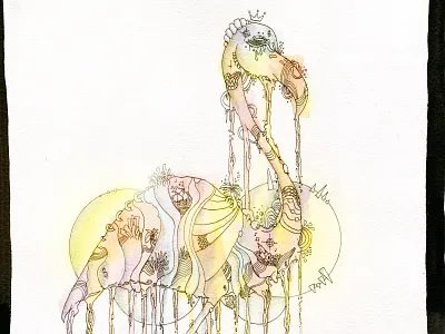 FLamingo fl flamingo florida illustration pen watercolor