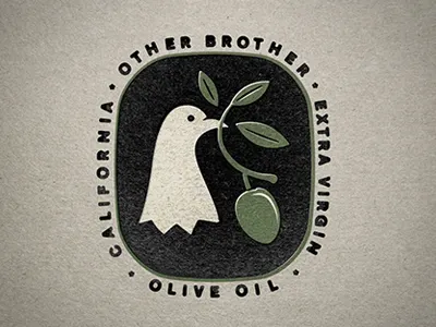 O.B. Dovey Oilington branch california delicious dove logo mark oil olive peace vintage