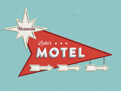 Luke's Motel motel painting sign typography