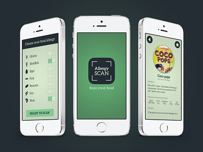 Allergy Scan app app concept design interface iphone mockup ui