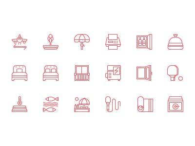 Hotel Icons part 2 design graphic icon illustration ios line otel perfect pixel set vector web