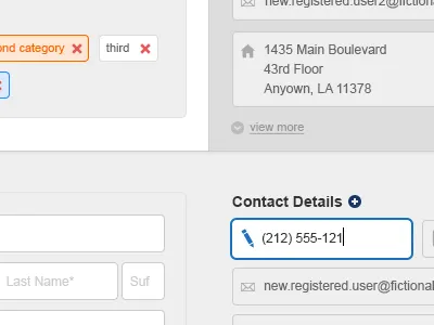 Contact Details contact form input interactive