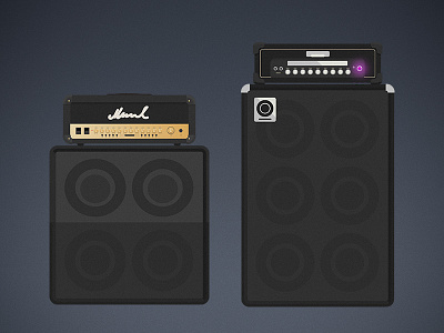 Amps amplifier amps cab illustrations instruments music rock