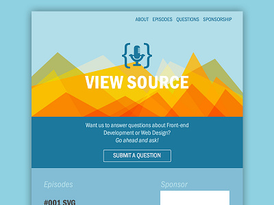 View Source Design Comp. front end podcast splash page web design