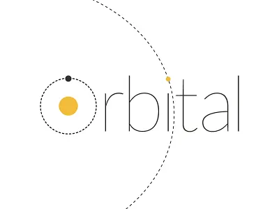 Orbital Dribbble branding circle cms logo orbit planets space yellow