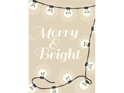 Merry & Bright Christmas Card card christmas contest digital illustration lights natural type