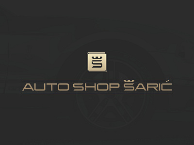 Auto Shop Šarić auto brand crown gold logo luxury modern nemanja fent shop simple typography Š